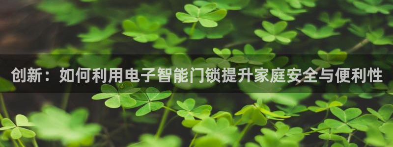 jdb电子超级大奖：创新：如何利用电子智能门锁提升家庭安全与