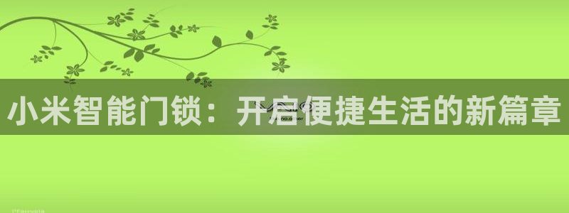 jDB电子黄金王牌：小米智能门锁：开启便捷生活的新篇章